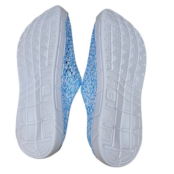 Sport Blue White Slip On Garden Casual Beach Poolside Summer Footwear 41/9.5 - Picture 5 of 6